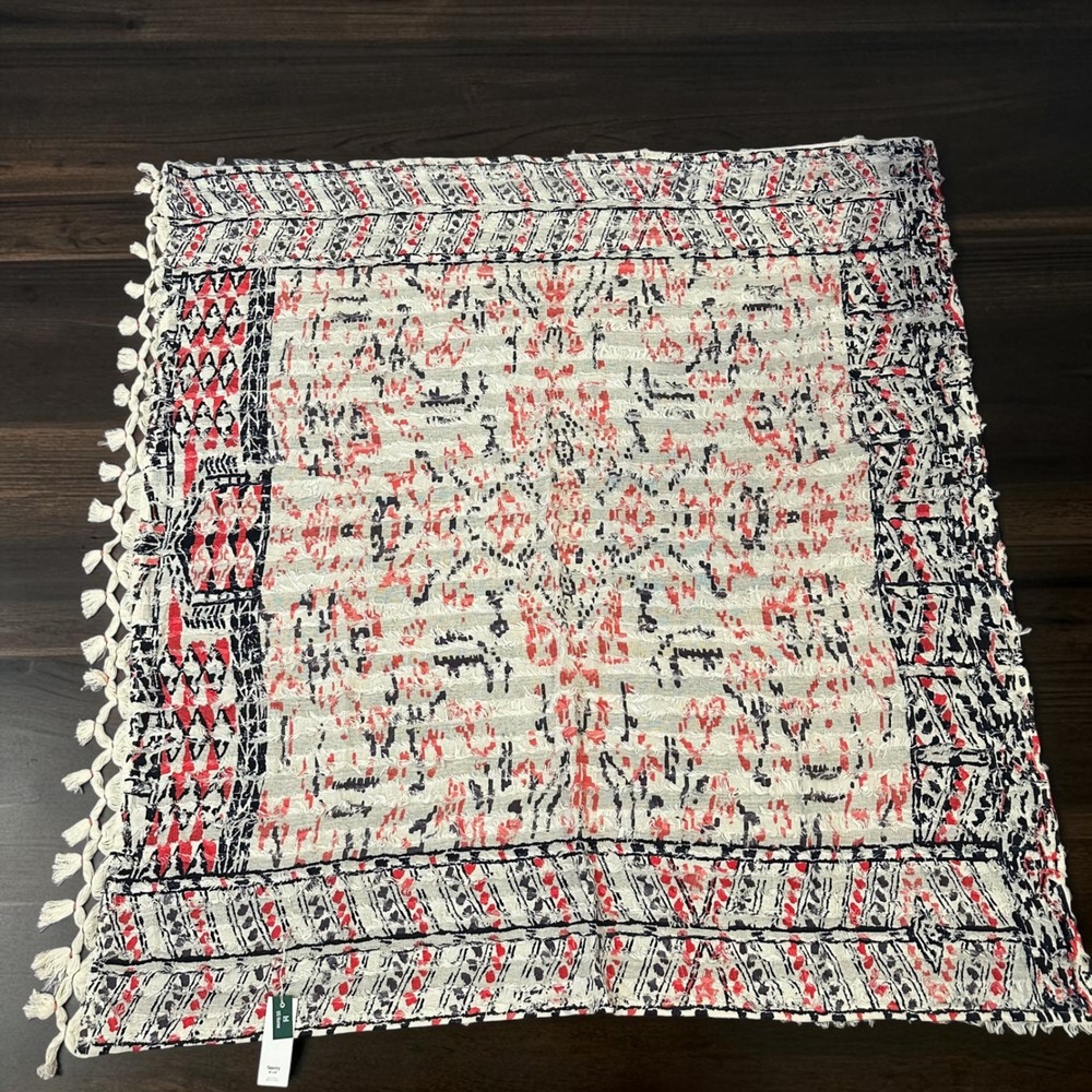 Urban Outfitters Cotton Tasseled Tapestry Geometric Boho Wall Hanging 55x55 New